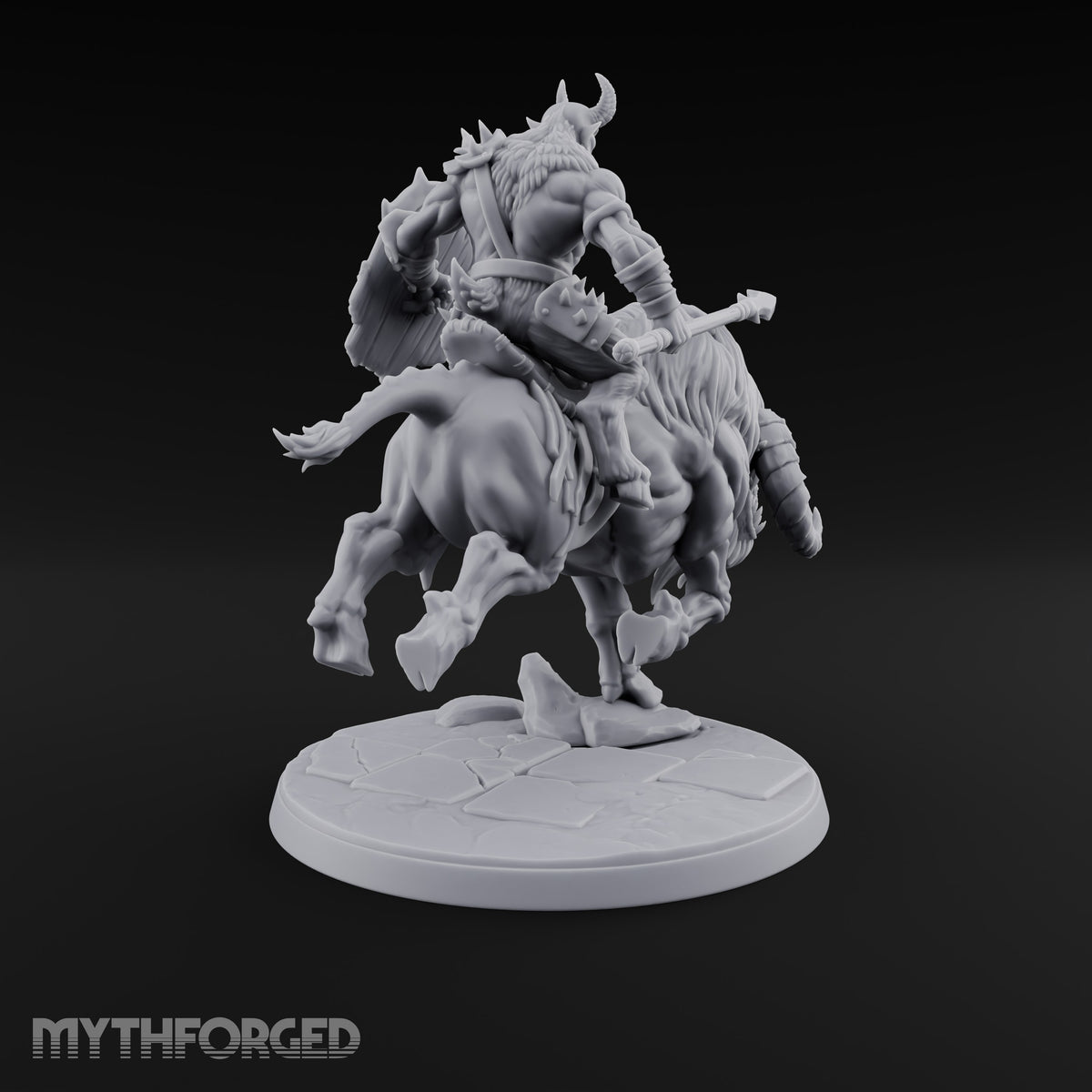 Thundering Into Battle Beastman Gorthek Rider A — Without