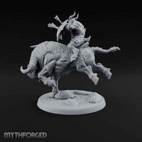 Thundering Into Battle Beastman Gorthek Rider B — With