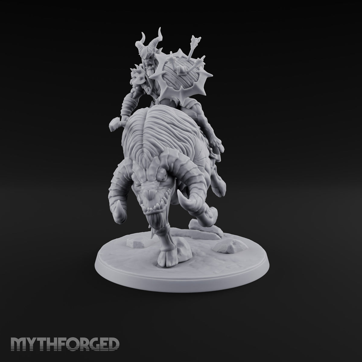 Thundering Into Battle Beastman Gorthek Rider B — With