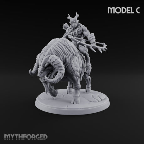 Thundering Into Battle Beastman Gorthek Rider C — With
