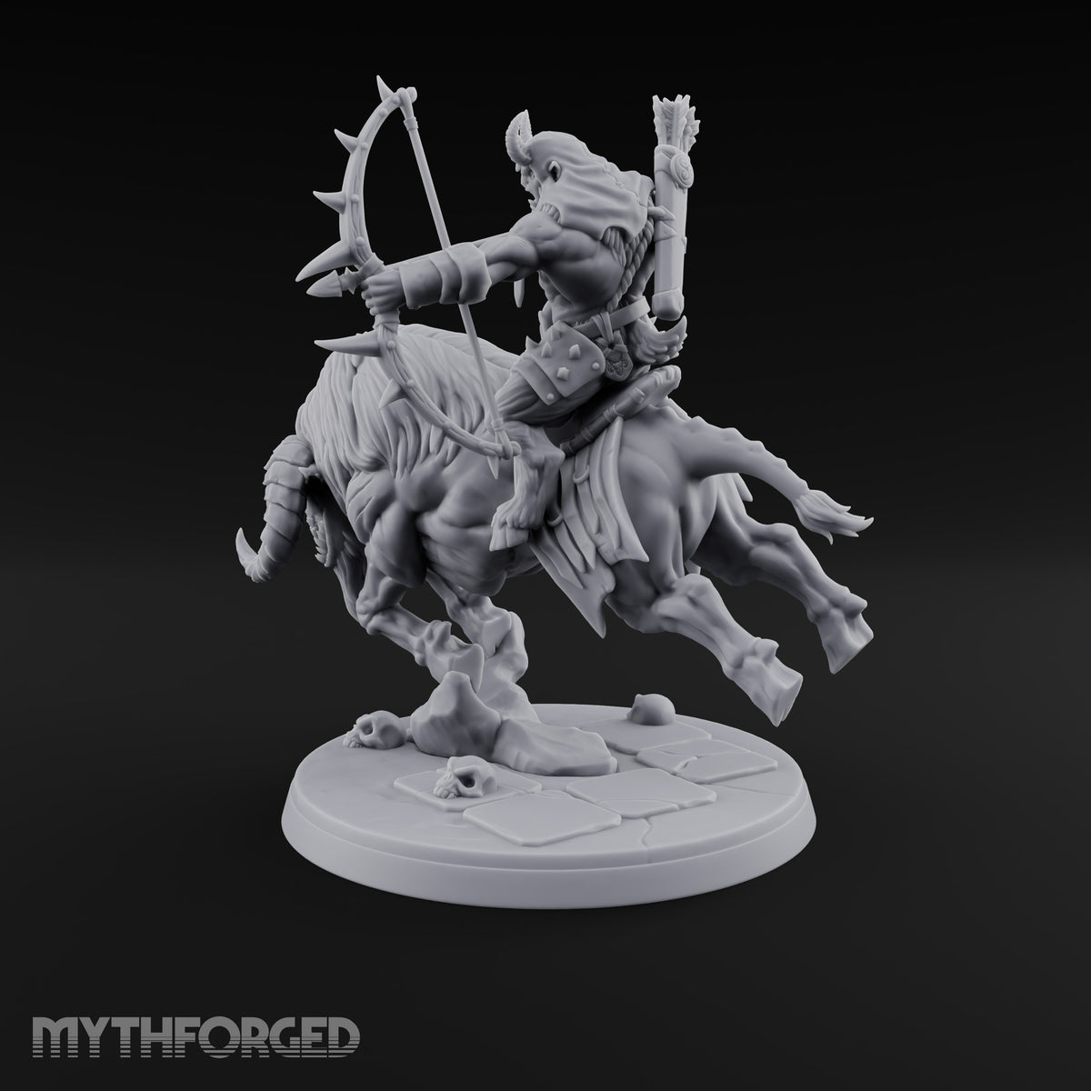 Thundering Into Battle Beastman Gorthek Rider D — With