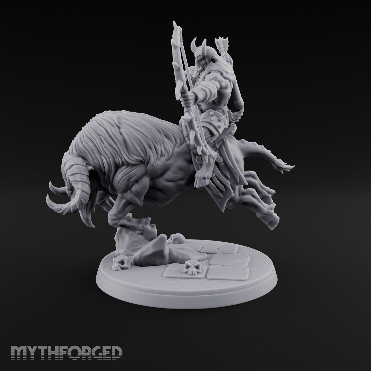 Thundering Into Battle Beastman Gorthek Rider D — With
