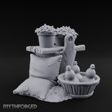 Grain-Filled Bottle-Packed Market Goods Scene Miniature for Dungeons and Dragons, Pathfinder or other TTRPGs