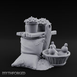 Grain-Filled Bottle-Packed Market Goods Scene Miniature for Dungeons and Dragons, Pathfinder or other TTRPGs
