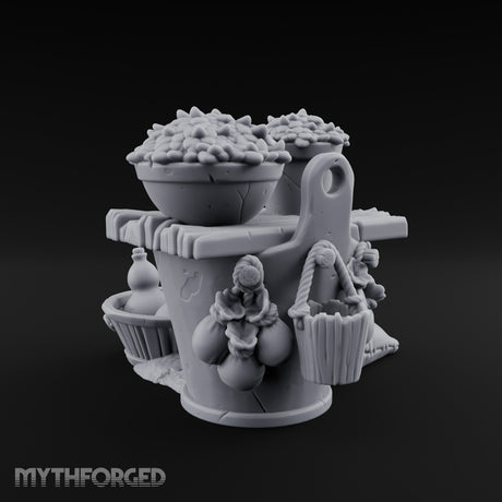 Grain-Filled Bottle-Packed Market Goods Scene Miniature for Dungeons and Dragons, Pathfinder or other TTRPGs