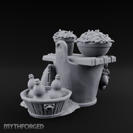 Grain-Filled Bottle-Packed Market Goods Scene Miniature for Dungeons and Dragons, Pathfinder or other TTRPGs