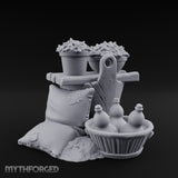 Grain-Filled Bottle-Packed Market Goods Scene Miniature for Dungeons and Dragons, Pathfinder or other TTRPGs