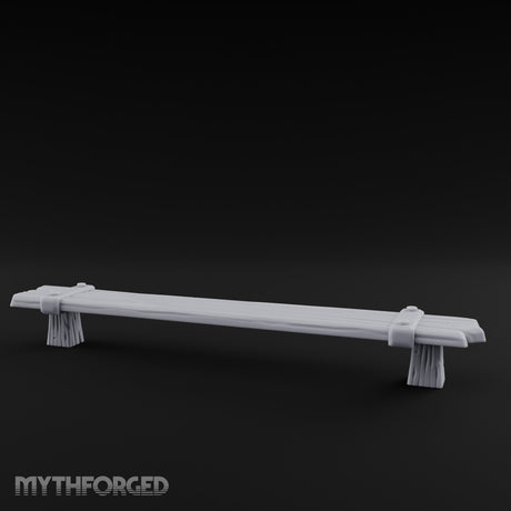 Grain-Grooved Stump-Footed Tavern Bench Miniature for Dungeons and Dragons, Pathfinder or other TTRPGs