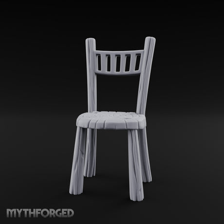 Grain-Streaked Slat-Backed Tavern Chair Miniature for Dungeons and Dragons, Pathfinder or other TTRPGs