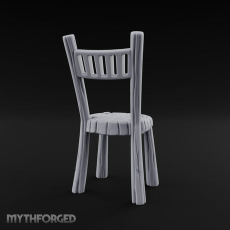 Grain-Streaked Slat-Backed Tavern Chair Miniature for Dungeons and Dragons, Pathfinder or other TTRPGs