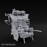 Grape-Laden Lantern-Hung Merchant Wine Cart Miniature for Dungeons and Dragons, Pathfinder or other TTRPGs