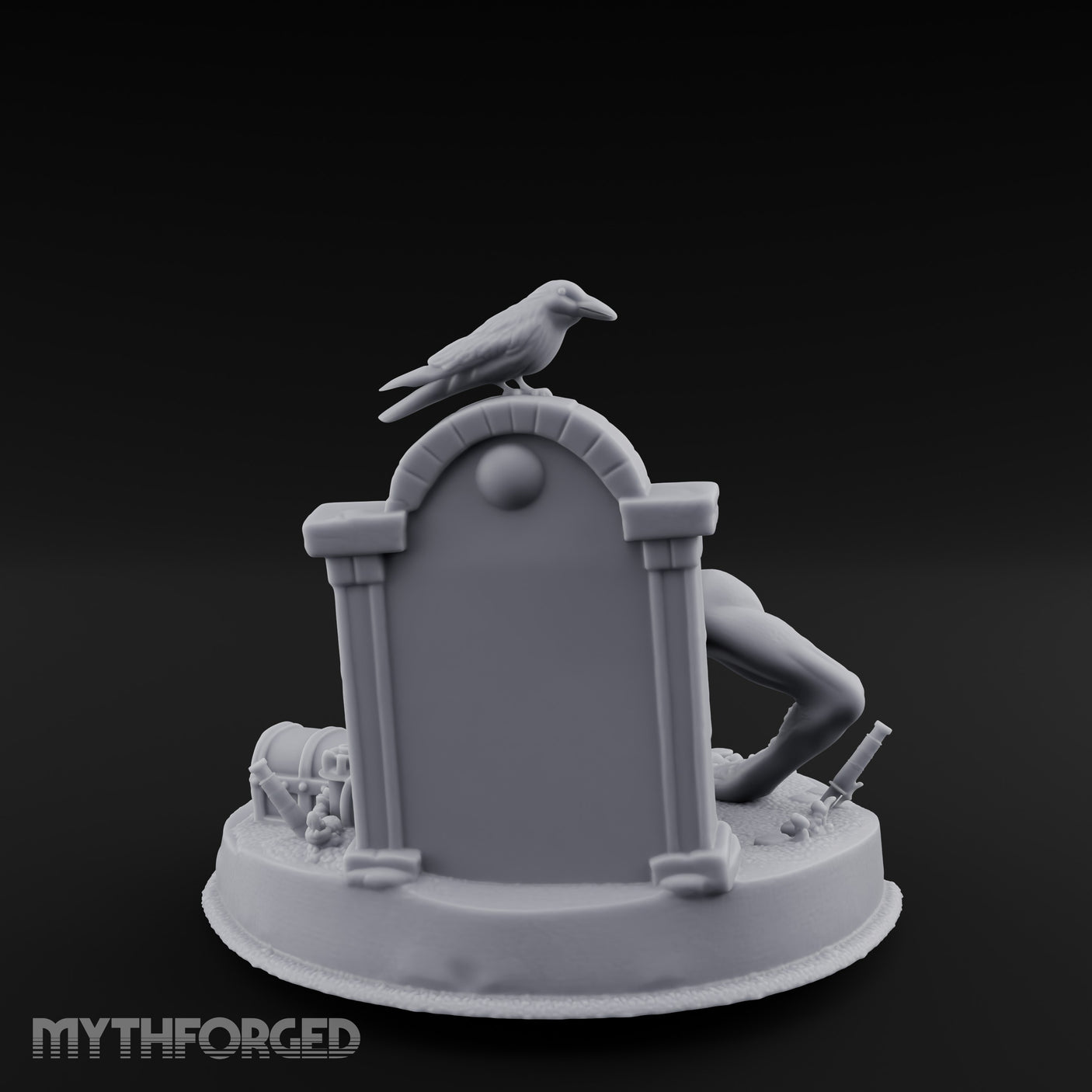 Grave Bursting Screaming Zombie Gravecrawler Miniature for Dungeons and Dragons, Pathfinder or other TTRPGs