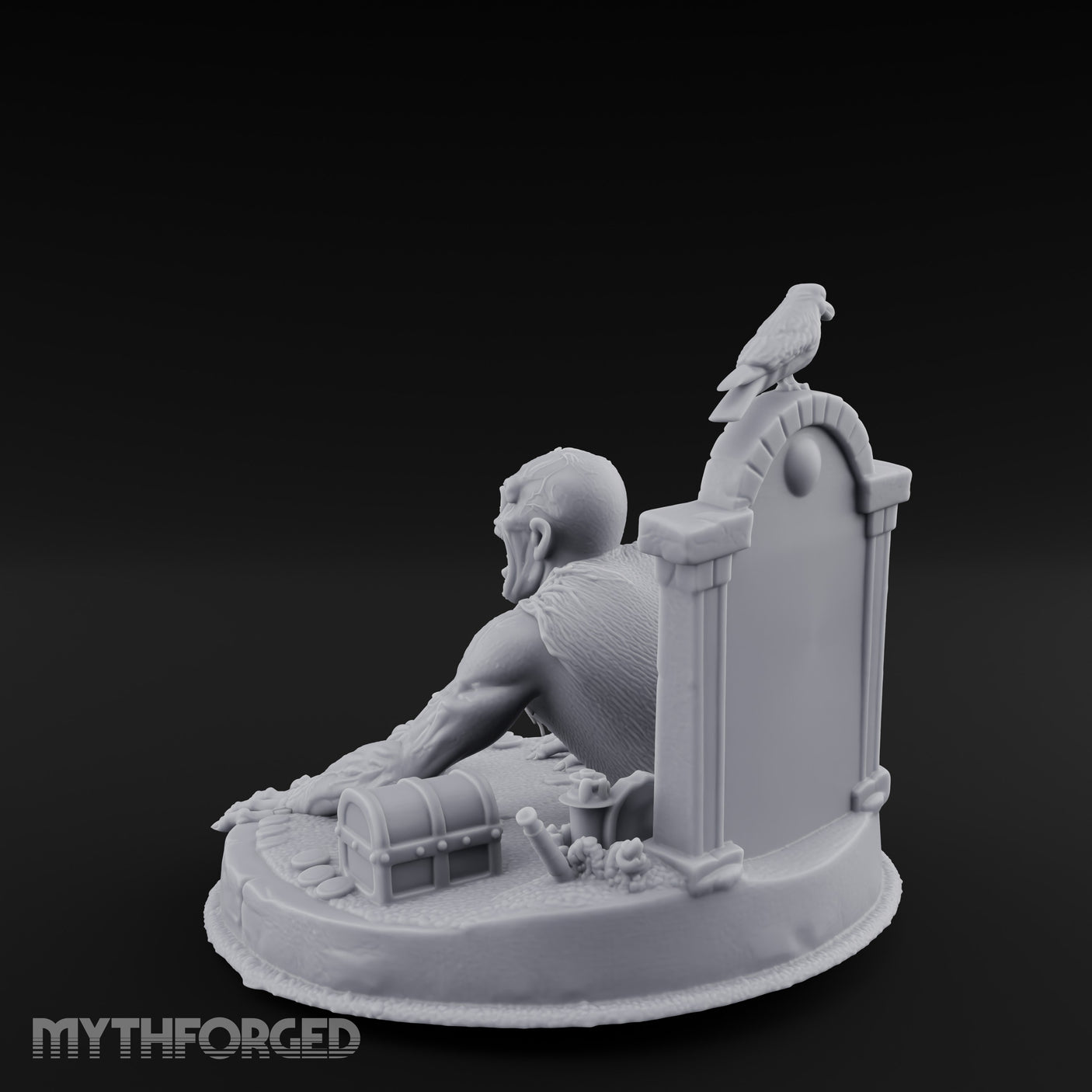 Grave Bursting Screaming Zombie Gravecrawler Miniature for Dungeons and Dragons, Pathfinder or other TTRPGs