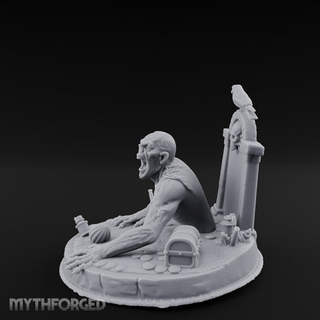 Grave Bursting Screaming Zombie Gravecrawler Miniature for Dungeons and Dragons, Pathfinder or other TTRPGs