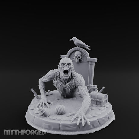 Grave Bursting Screaming Zombie Gravecrawler Miniature for Dungeons and Dragons, Pathfinder or other TTRPGs