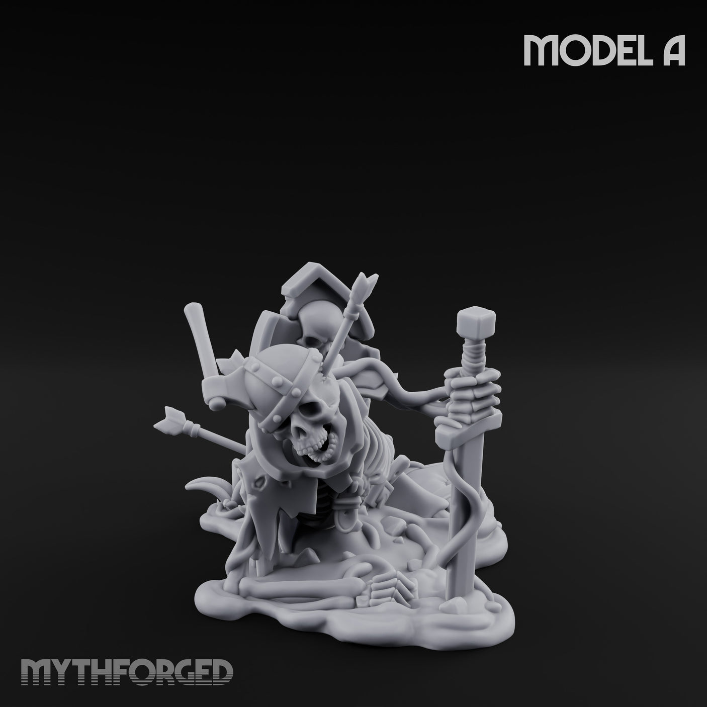 Grave Rising Skeleton Warrior A Miniature for Dungeons and Dragons, Pathfinder or other TTRPGs