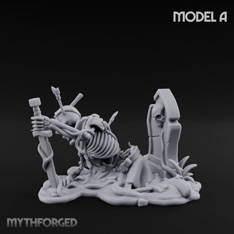 Grave Rising Skeleton Warrior A Miniature for Dungeons and Dragons, Pathfinder or other TTRPGs