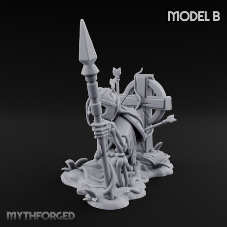 Grave Rising Skeleton Warrior B Miniature for Dungeons and Dragons, Pathfinder or other TTRPGs