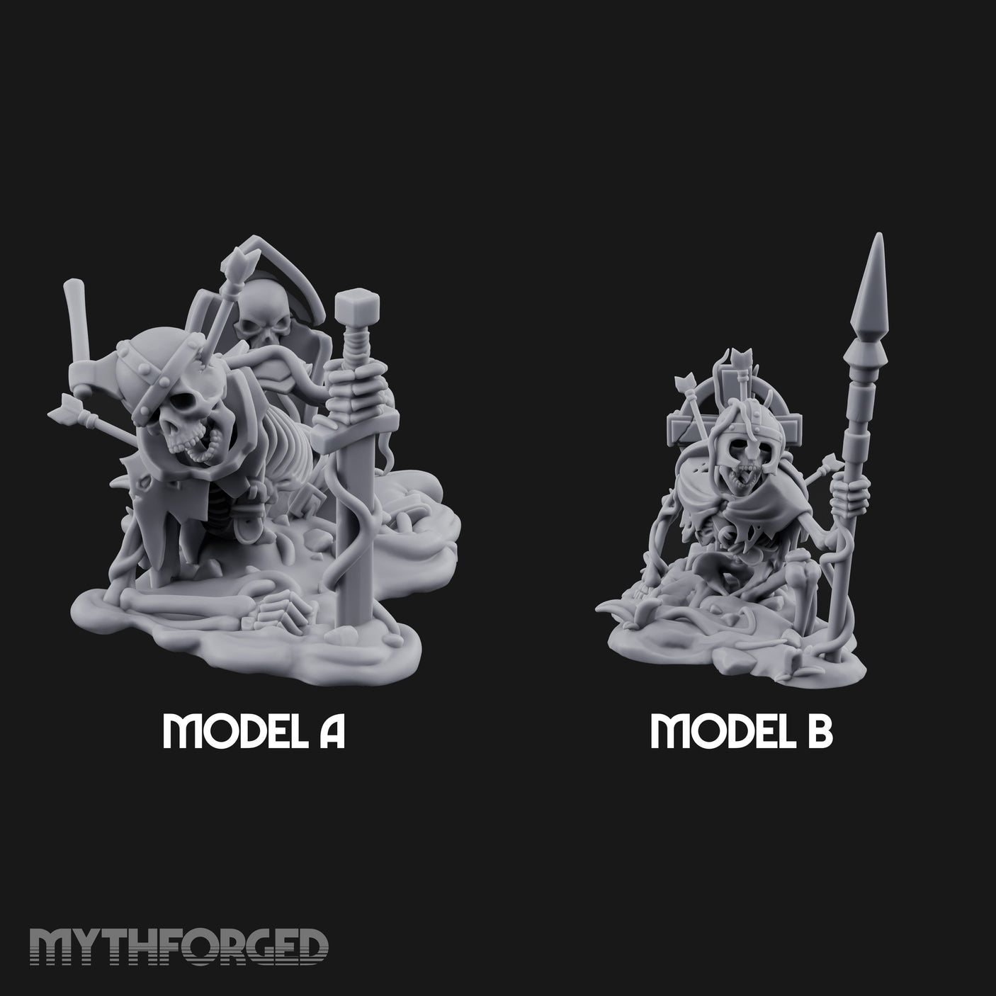 Grave Rising Skeleton Warriors Miniature for Dungeons and Dragons, Pathfinder or other TTRPGs
