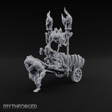 Last Fare Out of Town Ogre Pulling Bone-Ribbed Corpse Cart with Lantern Rider