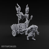 Last Fare Out of Town Ogre Pulling Bone-Ribbed Corpse Cart with Lantern Rider