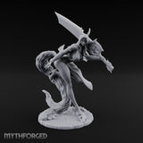 Greatsword Lunging Cloak Billowing Elf Warrior Miniature for Dungeons and Dragons, Pathfinder or other TTRPGs