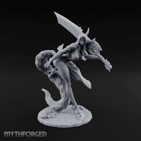 Greatsword Lunging Cloak Billowing Elf Warrior Miniature for Dungeons and Dragons, Pathfinder or other TTRPGs