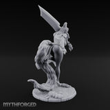 Greatsword Lunging Cloak Billowing Elf Warrior Miniature for Dungeons and Dragons, Pathfinder or other TTRPGs