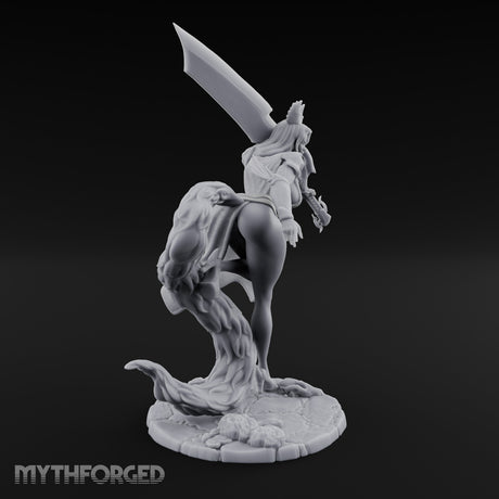 Greatsword Lunging Cloak Billowing Elf Warrior Miniature for Dungeons and Dragons, Pathfinder or other TTRPGs