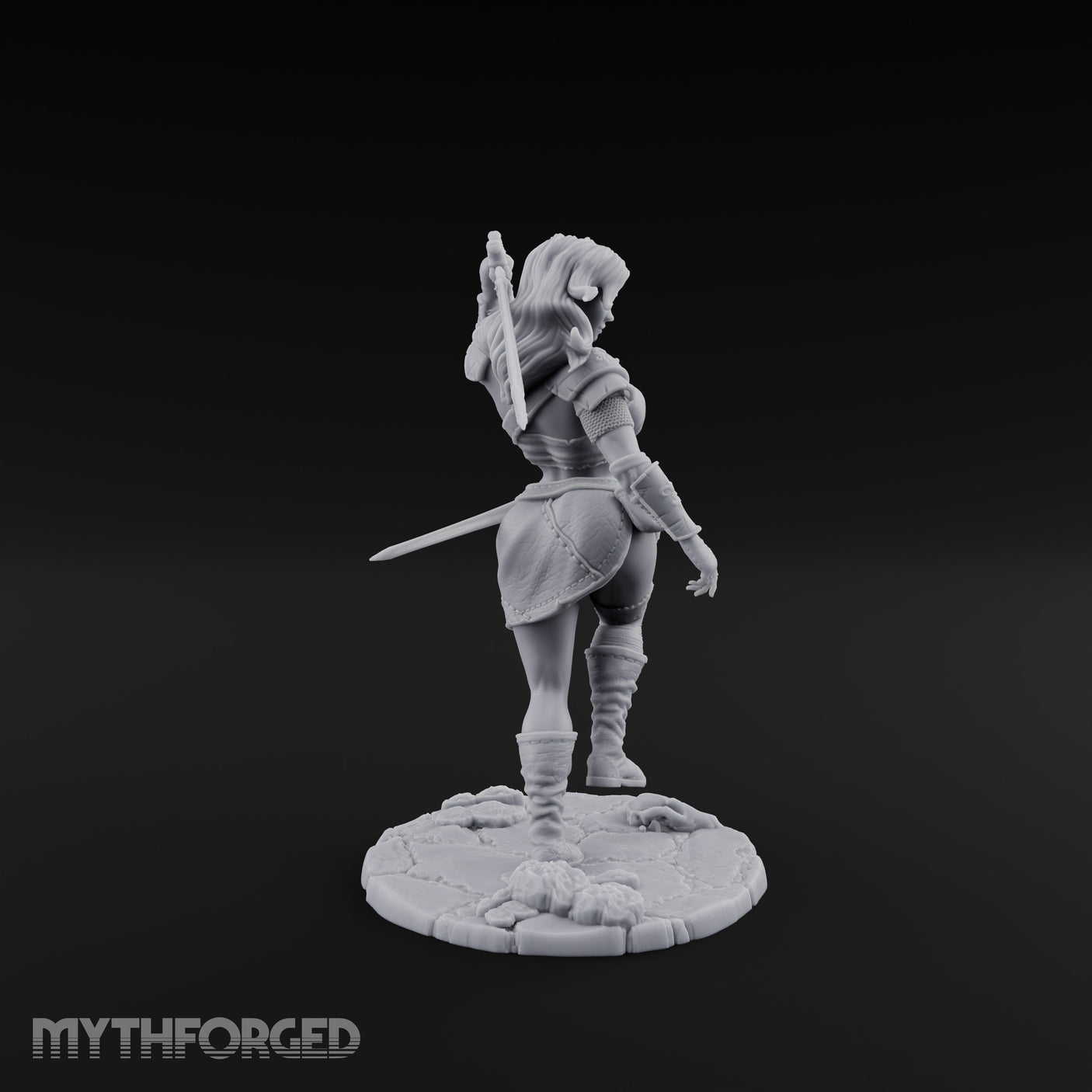 Greatsword Overhead Lunging Human Warrior Miniature for Dungeons and Dragons, Pathfinder or other TTRPGs