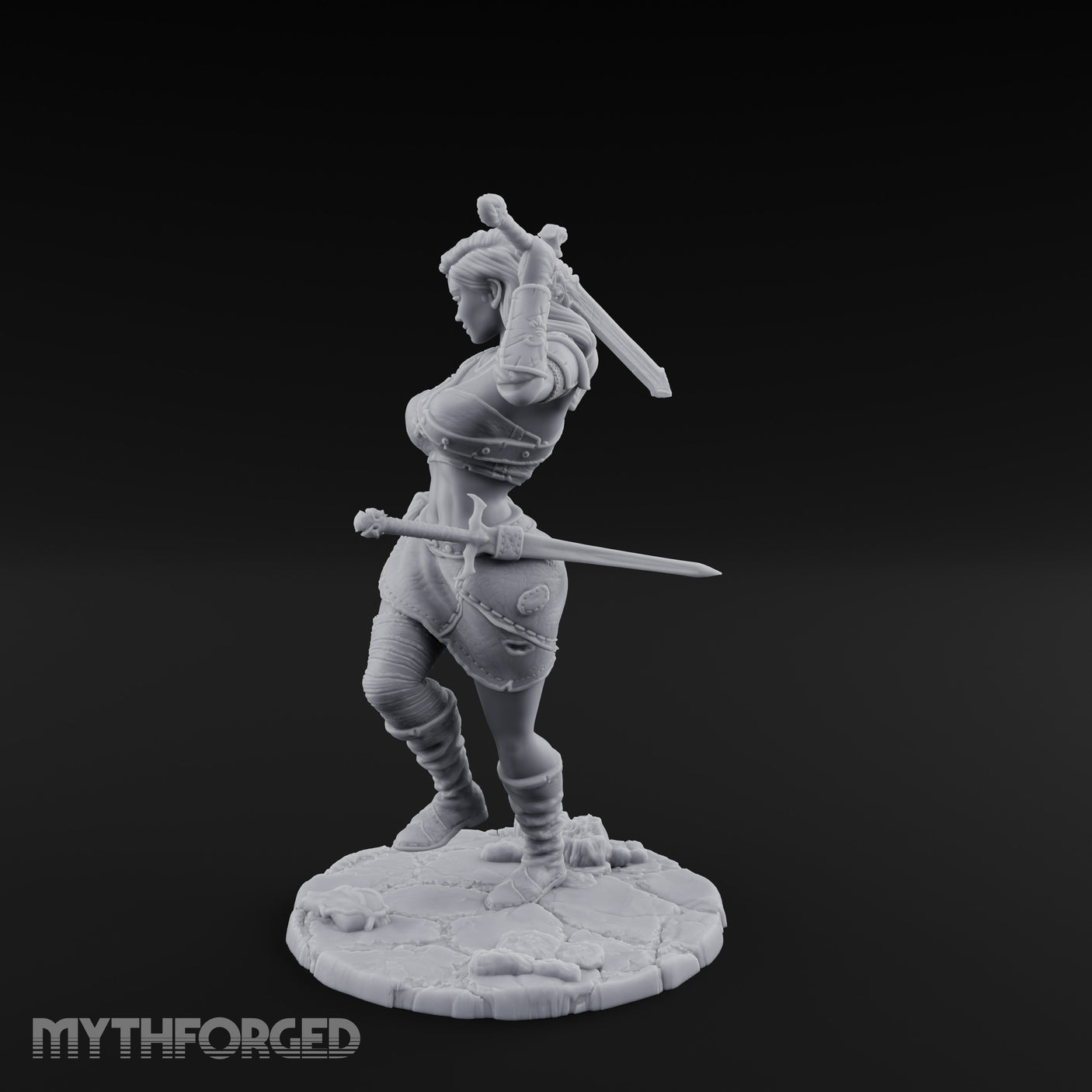 Greatsword Overhead Lunging Human Warrior Miniature for Dungeons and Dragons, Pathfinder or other TTRPGs