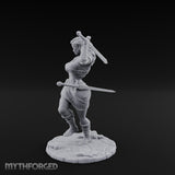 Greatsword Overhead Lunging Human Warrior Miniature for Dungeons and Dragons, Pathfinder or other TTRPGs