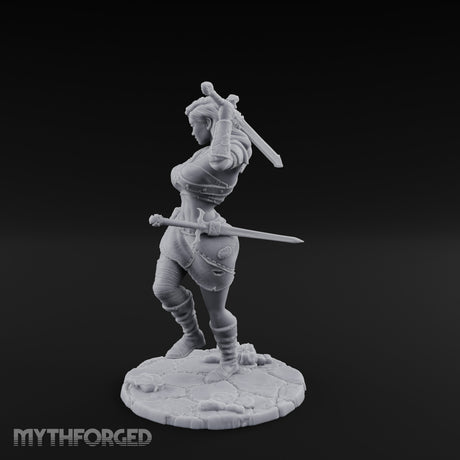 Greatsword Overhead Lunging Human Warrior Miniature for Dungeons and Dragons, Pathfinder or other TTRPGs