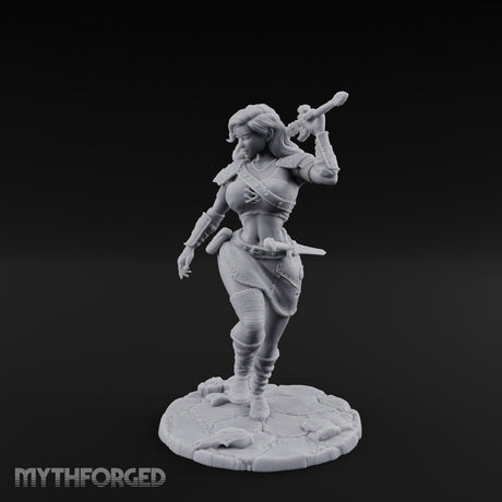 Greatsword Overhead Lunging Human Warrior Miniature for Dungeons and Dragons, Pathfinder or other TTRPGs