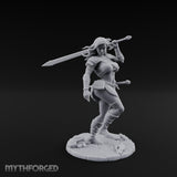Greatsword Overhead Lunging Human Warrior Miniature for Dungeons and Dragons, Pathfinder or other TTRPGs
