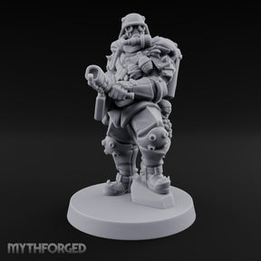 Grenade Clutching Flamer Wielding Human Flame Trooper Miniature for Dungeons and Dragons, Pathfinder or other TTRPGs