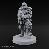 Grenade Clutching Flamer Wielding Human Flame Trooper Miniature for Dungeons and Dragons, Pathfinder or other TTRPGs