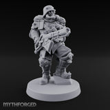 Grenade Clutching Flamer Wielding Human Flame Trooper Miniature for Dungeons and Dragons, Pathfinder or other TTRPGs