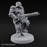 Grenade Clutching Flamer Wielding Human Flame Trooper Miniature for Dungeons and Dragons, Pathfinder or other TTRPGs