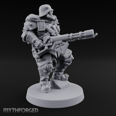 Grenade Clutching Flamer Wielding Human Flame Trooper Miniature for Dungeons and Dragons, Pathfinder or other TTRPGs