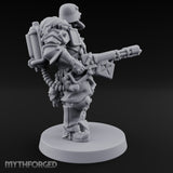 Grenade Clutching Flamer Wielding Human Flame Trooper Miniature for Dungeons and Dragons, Pathfinder or other TTRPGs