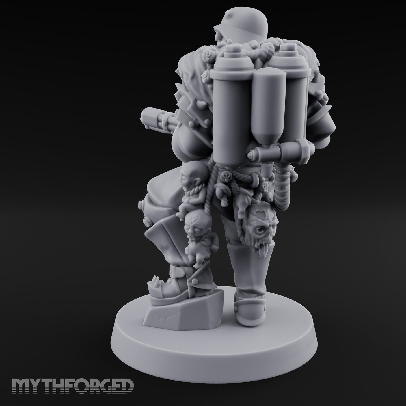 Grenade Clutching Flamer Wielding Human Flame Trooper Miniature for Dungeons and Dragons, Pathfinder or other TTRPGs