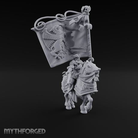Griffin Banner Charging Human Battle Standard Bearer Miniature for Dungeons and Dragons, Pathfinder or other TTRPGs