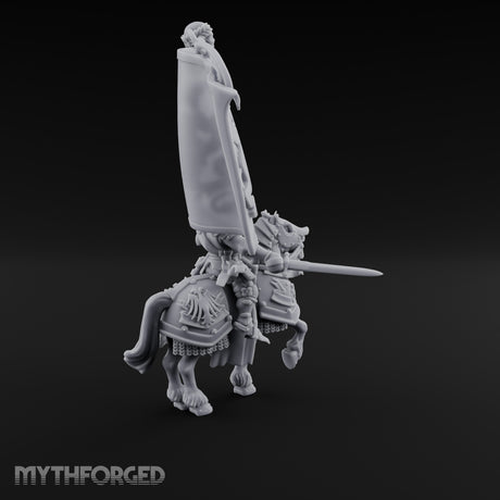 Griffin Banner Charging Human Battle Standard Bearer Miniature for Dungeons and Dragons, Pathfinder or other TTRPGs