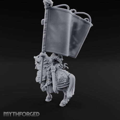 Griffin Banner Charging Human Battle Standard Bearer Miniature for Dungeons and Dragons, Pathfinder or other TTRPGs