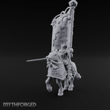Griffin Banner Charging Human Battle Standard Bearer Miniature for Dungeons and Dragons, Pathfinder or other TTRPGs