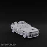 Grille-Spiked Roof-Mounted Apocalypse Muscle Car Miniature for Dungeons and Dragons, Pathfinder or other TTRPGs