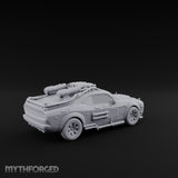 Grille-Spiked Roof-Mounted Apocalypse Muscle Car Miniature for Dungeons and Dragons, Pathfinder or other TTRPGs