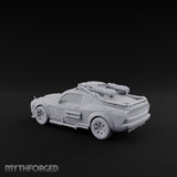 Grille-Spiked Roof-Mounted Apocalypse Muscle Car Miniature for Dungeons and Dragons, Pathfinder or other TTRPGs