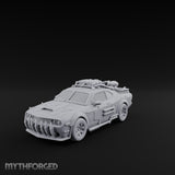 Grille-Spiked Roof-Mounted Apocalypse Muscle Car Miniature for Dungeons and Dragons, Pathfinder or other TTRPGs